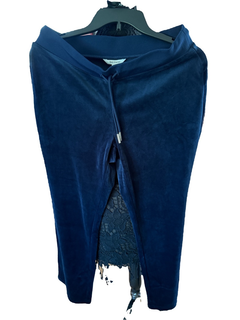 Juicy Couture Navy Velour Drawstring Pants